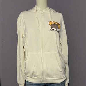 Cream Pusheen Hoodie with Graphic Print